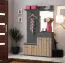 Garderobe Ringerike 03, Farbe: Anthrazit / Eiche Artisan - Abmessungen: 203 x 120 x 32 cm (H x B x T), mit einen Spiegel