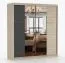 Schiebetürenschrank / Kleiderschrank mit Spiegel | Komovi 01 | 218 x 203 x 61 cm | 2 Türen | 7 Fächer | 2 Kleiderstangen | viel Platz