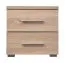 Nachtkommode Ormari 02, Farbe: Eiche Sonoma, zwei Schubladen, ABS-Kantenschutz, funktional und praktisch, Maße: 43 x 44,5 x 33,5 cm