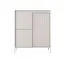 Stylische Kommode mit drei Türen Balta 01, Farbe: Beige, sieben Fächer, mit Push-to-open Funktion, Maße: 123 x 103,5 x 39,5 cm, ABS-Kantenschutz