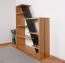 Regal "Lipik" 04, Farbe: Eiche / Schwarz, teilmassiv - Abmessungen: 150 x 120 x 36 cm (H x B x T)