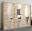 250 cm breiter Kleiderschrank mit 10 Fächern und 3 Türen | Farbe: Sonoma Eiche Abbildung