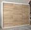 250 cm breiter Kleiderschrank mit 10 Fächern und 3 Türen | Farbe: Sonoma Eiche / Weiß Abbildung