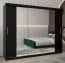 250 cm breiter Kleiderschrank mit 10 Fächern und 3 Türen | Farbe: Schwarz Abbildung