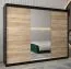 250 cm breiter Kleiderschrank mit 10 Fächern und 3 Türen | Farbe: Schwarz Abbildung