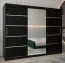 Großer 250 cm breiter Kleiderschrank mit 10 Fächern und 3 Türen | Farbe: Schwarz Abbildung