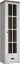 Vitrine Segnas 10, Farbe: Kiefer Weiß / Eiche Braun - 198 x 50 x 43 cm (H x B x T)
