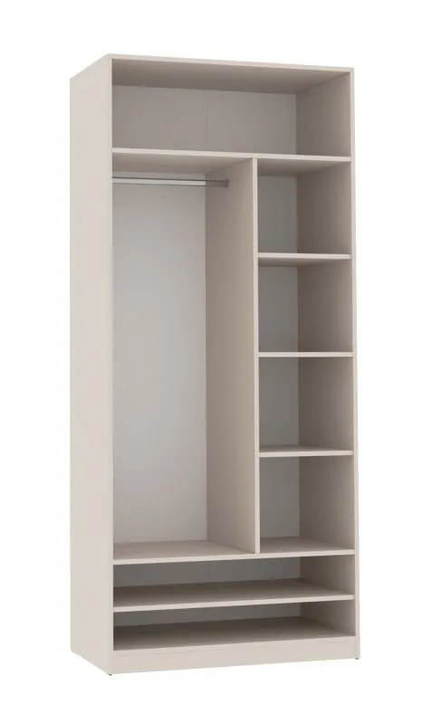 Offener Kleiderschrank | Cabecao 02 | Kaschmir | 206 x 90 x 51 cm | eine Kleiderstange | 7 Fächer | minimalistischer Stil | genügend Stauraum