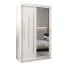 Schiebetürenschrank / Kleiderschrank mit Spiegel Tomlis 02B, Farbe: Weiß matt - Abmessungen: 200 x 120 x 62 cm (H x B x T)