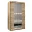 Schiebetürenschrank / Kleiderschrank Jan 02D mit Spiegel, Farbe: Eiche Sonoma - Abmessungen: 200 x 120 x 62 cm (H x B x T)