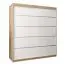 Schiebetürenschrank / Kleiderschrank Jan 04A, Farbe: Eiche Sonoma / Weiß matt - Abmessungen: 200 x 180 x 62 cm ( H x B x T)