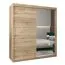 Schiebetürenschrank / Kleiderschrank Jan 04B mit Spiegel, Farbe: Eiche Sonoma - Abmessungen: 200 x 180 x 62 cm ( H x B x T)
