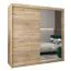 Schiebetürenschrank / Kleiderschrank Jan 05B mit Spiegel, Farbe: Eiche Sonoma - Abmessungen: 200 x 200 x 62 cm ( H x B x T)
