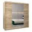 Schiebetürenschrank / Kleiderschrank Jan 05D mit Spiegel, Farbe: Eiche Sonoma - Abmessungen: 200 x 200 x 62 cm (H x B x T)