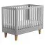 Babybett / Gitterbett Rilind 06, Farbe: Grau / Eiche - Liegefläche: 70 x 140 cm (B x L)