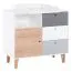 Jugendzimmer - Kommode Syrina 03, Farbe: Weiß / Grau / Eiche - Abmessungen: 97 x 104 x 55 cm (H x B x T)