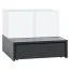Jugendzimmer - Kommode Marincho 05, 2-teilig, Farbe: Weiß / Schwarz - Abmessungen: 89 x 107 x 95 cm (H x B x T)