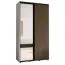 Platzsparender Kleiderschrank Mina, Schiebetüren mit Spiegel, in Weiß/Schwarz gehalten, Anti Staubbürsten enthalten, viel Stauraum, 235,2 x 130 x 60 cm