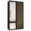 Schwarzer Schiebetürenschrank Mina mit Spiegel, platzsparend, Anti Staubbürsten, auch für Wohnzimmer geeignet, viel Stauraum, 235,2 x 130 x 60 cm