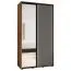 Kleiderschrank mit Spiegel Mina in Weiß/Eiche, Metallgriffe in schwarz, platzsparend, auch für Wohnzimmer geeignet, viel Stauraum, 235,2 x 140 x 60 cm
