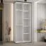 Kleiderschrank Tharo mit Schiebetüren in Weiß/Schwarz gehalten, moderne Optik, auch für Wohnzimmer geeignet, Anti Staubbürsten, 235,2 x 110 x 45 cm, robust