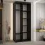 Schwarzer Kleiderschrank Tharo mit Schiebetüren, Anti Staubbürsten, platzsparend, viel Stauraum, 235,2 x 110 x 45 cm, auch für Wohnzimmer geeignet