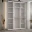 Schiebetürenschrank Tharo in Weiß/Eiche, Metallgriffe in schwarz, auch für Wohnzimmer geeignet, 235,2 x 170 x 45 cm, viel Stauraum, Einlegeböden