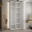 Kleiderschrank Tharo mit Schiebetüren in Weiß/Schwarz gehalten, moderne Optik, auch für Wohnzimmer geeignet, Anti Staubbürsten, 235,2 x 110 x 45 cm, robust