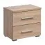 Nachtkommode Ormari 02, Farbe: Eiche Sonoma, zwei Schubladen, ABS-Kantenschutz, funktional und praktisch, Maße: 43 x 44,5 x 33,5 cm