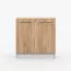 Spülenunterschrank / Drehtürenschrank | Braun / Weiß | Parnassus  10 | 1 Fach | 2 Türen | Griffe: Metall | 81,5 x 80 x 46 cm | Front in Holzoptik