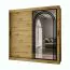 Kleiderschrank | Farbe: Eiche Artisan | 10 Fächer | 2 Kleiderstangen | hochwertig Verarbeitet | 200 x 62 x 200 cm | Schiebetürenschrank | dekorative Spiegeltür