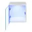 Schlichte Hängevitrine mit blauer LED-Beleuchtung Möllen 13, Farbe: Weiß - Abmessungen: 30 x 30 x 25 cm (H x B x T), mit Push-to-open Funktion