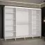 Großer Kleiderschrank mit Spiegel Jotunheimen 263, Farbe: Weiß - Abmessungen: 208 x 250,5 x 62 cm (H x B x T)