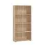 Bücherregal Knide 08, Farbe: Eiche Sonoma, vier Fächer, ABS-Kantenschutz, gut kombinierbar, Maße: 142 x 70 x 24,5 cm, für Wohnzimmer