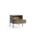 Moderne Nachtkommode Chelmsford 01, Farbe: Schwarz / Eiche - Abmessungen: 56 x 54 x 39 cm (H x B x T)