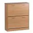 Schuhschrank Apolo 146, Farbe: Buche / Grau, mit zwei Fächern pro Klappe - Abmessungen: 87 x 75 x 24 cm (H x B x T)