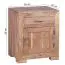Nachtkommode aus Akazie Massivholz, Farbe: Akazie - Abmessungen: 60 x 50 x 40 cm (H x B x T), ideal für Boxspringbetten geeignet