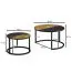 Wohnzimmertisch 2er Set rund, Farbe: Schwarz / Mango, teilmassiv - Abmessungen: 60 x 60 x 36 cm und 44 x 44 x 31 cm (B x T x H)