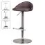 Thekenhocker mit Rückenlehne, Farbe: Braun / Silber, Höhenverstellbar & 360° Drehbar