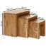Satztisch 3er Set aus Akazie Massivholz, Farbe: Akazie - Abmessungen: 50 x 30 x 45 cm (H x B x T), mit schöner natürlicher Holzmaserung