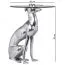 Windhund Deko Beistelltisch, Farbe: Silber / Glas - Abmessungen: 50 x 40 x 40 cm (H x B x T), Tischplatte aus Glas