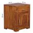 Nachtkästchen aus Sheesham Massivholz, Farbe: Sheesham - Abmessungen: 60 x 50 x 40 cm (H x B x T), ideal für Boxspringbetten geeignet