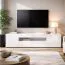 TV-Unterschrank Silvado 2 | Weiß Hochglänzend | 200 x 40 x 45 cm| großes Kippfach mit 2 Fächern | Griffloses Design | Robust & Langlebig | vollständig lackiert