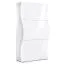 Schuhschrank Vela Nova 2 | Farbe: Weiß Hochglanz | 3 geräumige Kippfächer | Wave Design | Stabil & Pflegeleicht | 60-74 x 27 x 121 cm
