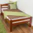 Einzelbett "Easy Premium Line" K1/2n, Buche Vollholz massiv kirschrot lackiert - Liegefläche: 90 x 200 cm
