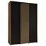 Kleiderschrank Mina mit Schiebetüren in Eiche/Schwarz, moderne Optik, viel Stauraum, Lamellen in Artisan Eiche, Anti Staubbürsten, 235,2 x 170 x 60 cm