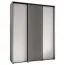 Weißer Schiebetürenschrank Mina, Schwarze Lamellen und Schwarzer Stahlgriff, viel Stauraum, platzsparend, 235,2 x 190 x 60 cm, moderne Optik