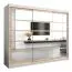 Schiebetürenschrank / Kleiderschrank Aizkorri 06B mit Spiegel, Farbe: Weiß matt / Eiche Sonoma - Abmessungen: 200 x 250 x 62 cm ( H x B x T)
