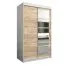 Schiebetürenschrank / Kleiderschrank Aizkorri 02A mit Spiegel, Farbe: Weiß matt / Eiche Sonoma - Abmessungen: 200 x 120 x 62 cm (H x B x T)