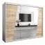 Schiebetürenschrank / Kleiderschrank Guajara 06 mit Spiegel, Farbe: Weiß matt / Eiche Sonoma - Abmessungen: 200 x 250 x 62 cm (H x B x T)